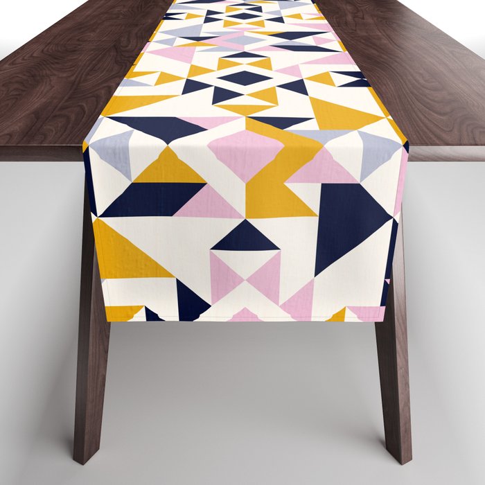 Modern Geometric Abstract Aztec Motif Inspired Table Runner
