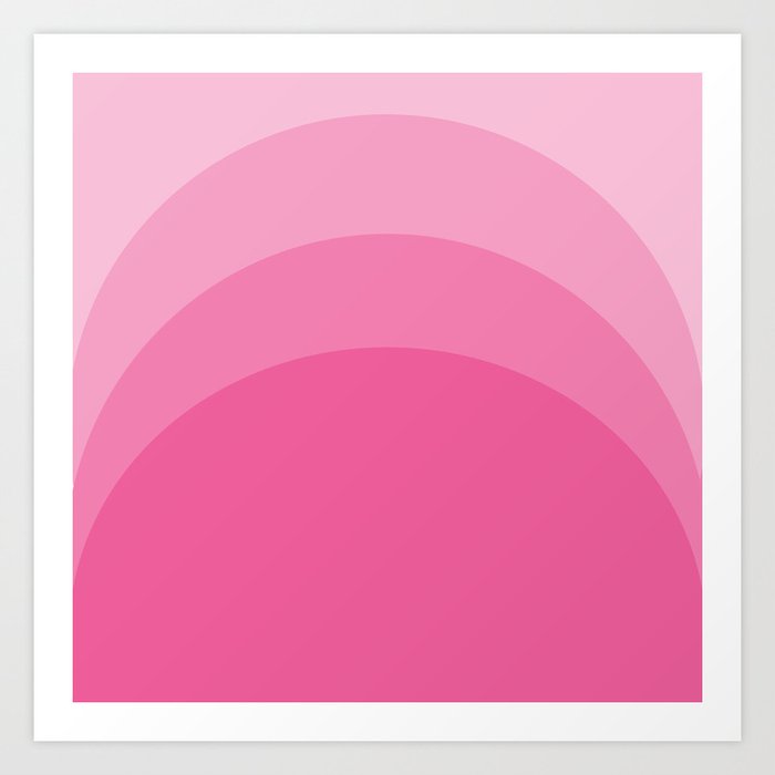 Four Shades of Pink Curved Art Print