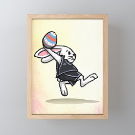 Basketball Bunny Rabbit  Framed Mini Art Print