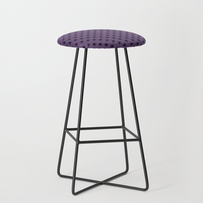 Dark Sun retro pattern on violet background Bar Stool