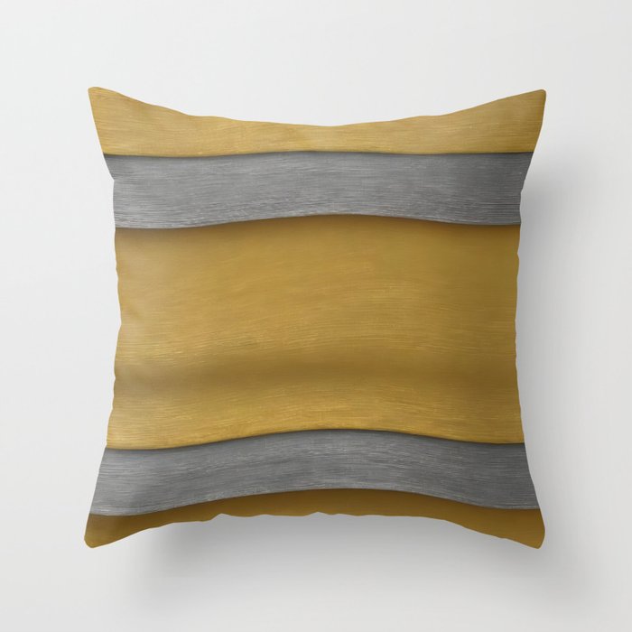 Luxury Linen Modern Silver Gold Texture Collection Throw Pillow