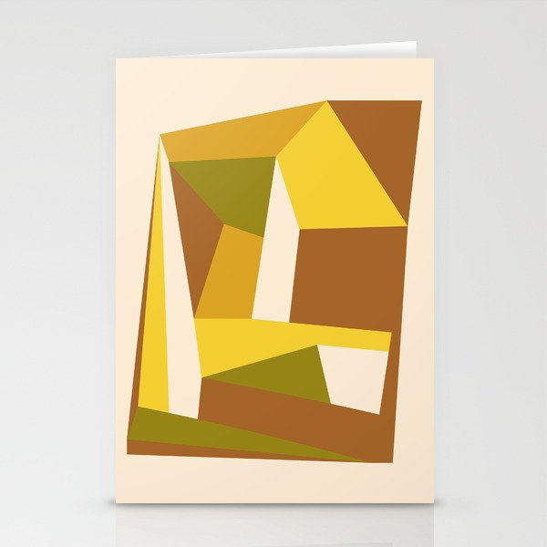 Retro Abstraction | 70s Brown and Mustard Stationery Cards