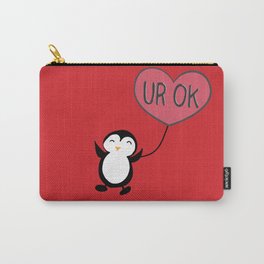 UR OK Penguin in love Carry-All Pouch | Bruxamagica, Cutepenguin, Love, Lovequote, Quote, Valentinequote, Ink Pen, Cuteanimal, Valentine, Red 