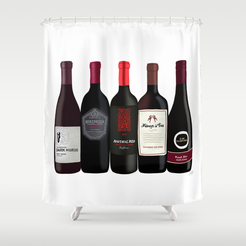 Red Wine Bottles Shower Curtain By Lindseykaynichols Society6