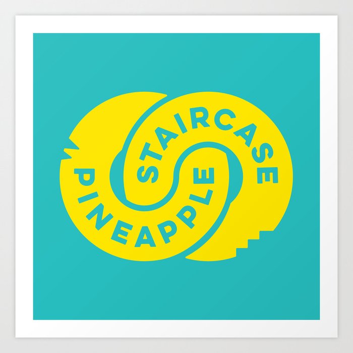 PineappleStaircase | Official Logocolor 2015 in Turquoise/Yellow Art Print