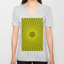 sun with olive background V Neck T Shirt