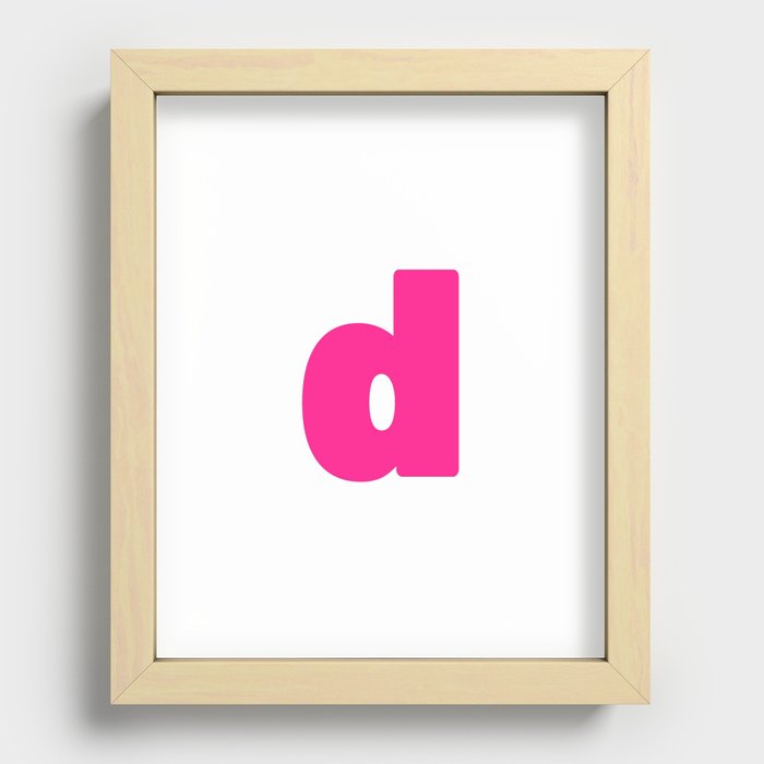 d (Dark Pink & White Letter) Recessed Framed Print