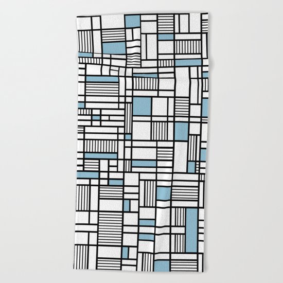 Map Lines Sky Blue Beach Towel
