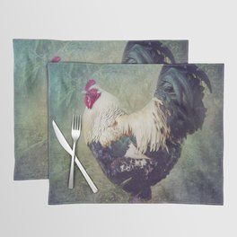 Brahma Rooster under Bamboo Placemat