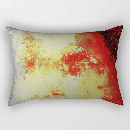 Into The Heat - Black, red, yellow and silver abstract painting Rectangular Pillow