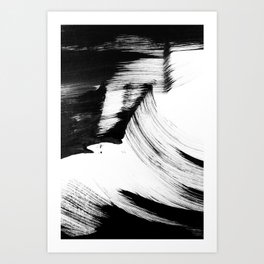 Black Abstract Brush Strokes nr 9 Art Print