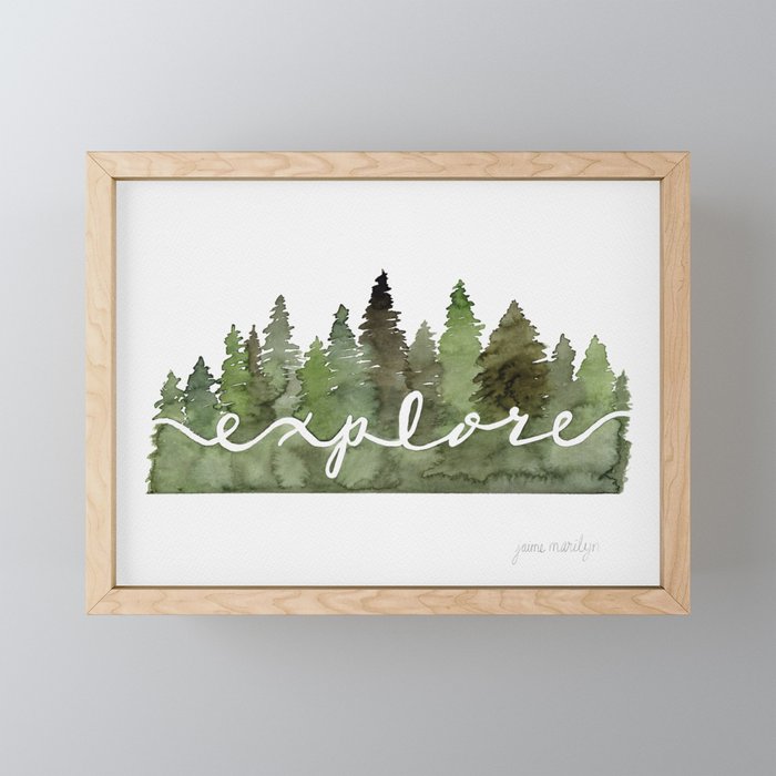 Explore in the Trees Framed Mini Art Print