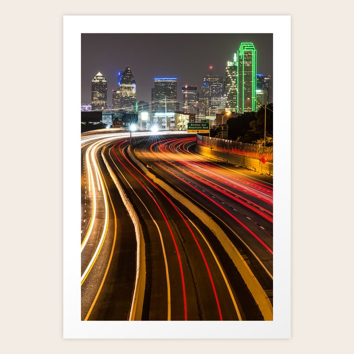 City Of Dallas Texas Skyline Photography Art Print By Gregoryballosfineart Society6