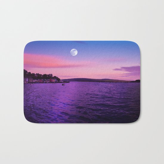 full moon over Scotland Bath Mat