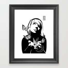 Lili + The Butterflies Framed Art Print