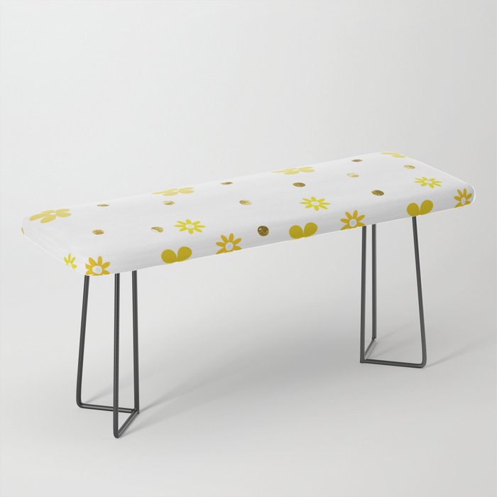 spring lemon stars / flower pattern Bench