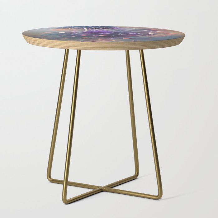 Colourful Abstract AI Art Jellyfish Side Table