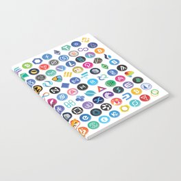 Crypto Icons Mosaic Square | Bitcoin, Ethereum, Solana, Cardano, SHIB Notebook