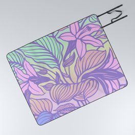 Vaporwave Pastel Lilies Ultraviolet Cotton Candy Ombre Colors Spring Summer Picnic Blanket
