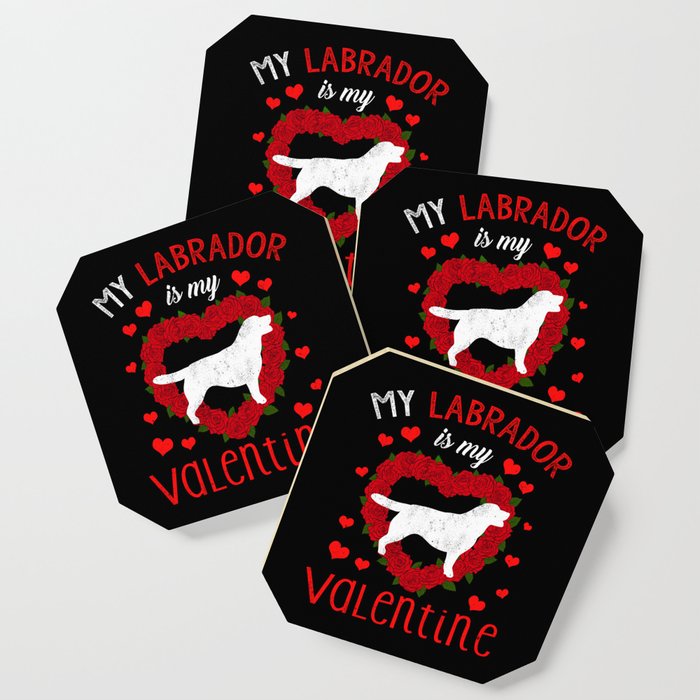 Dog Animal Hearts Dog Labrador My Valentines Day Coaster