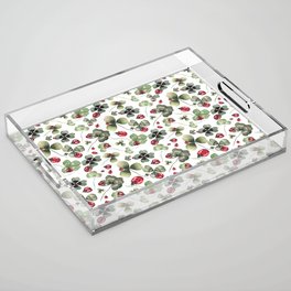 Lucky Ladybugs and Clovers Pattern Acrylic Tray