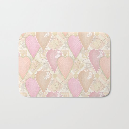 Retro . Valentine's Day . Bath Mat