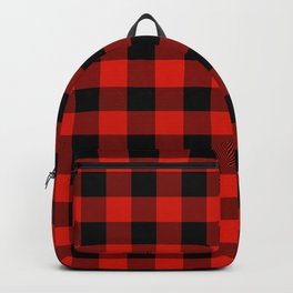 Buffalo Plaid Classic Red & Black Backpack | Red, Tartan, Christmas, Buffalo, Checked, Folk, Robroy, Black, Graphicdesign, Classic 