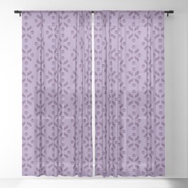 Victorian Floral Skulls Purple Violet Lavender Sheer Curtain