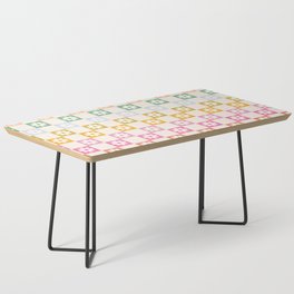 Flowers Rainbow Checkerboard Pattern Coffee Table