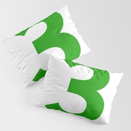 Number 3 (Green & White) Pillow Sham