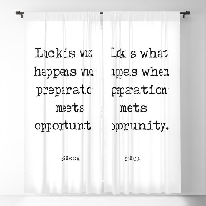 Preparation meets opportunity - Seneca Quote - Literature - Typewriter Print Blackout Curtain