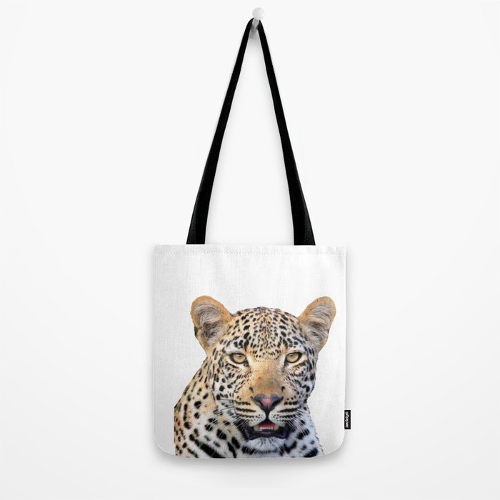 Wild Big Cat Leopard Portrait Tote Bag By Frugalopulencedesigns