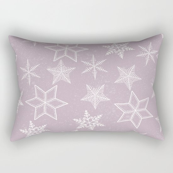 Snowflakes on pink background Rectangular Pillow