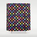 Colorful Checkers Shower Curtain