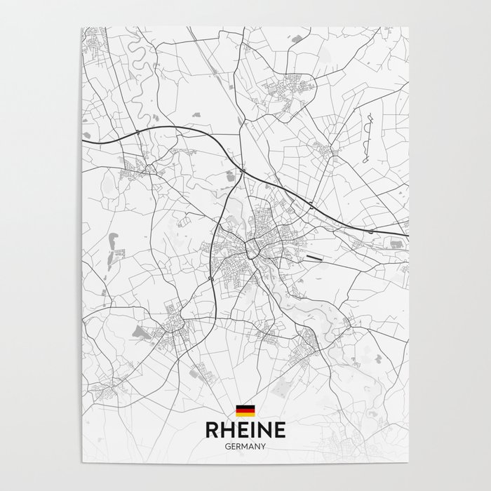 Rheine, Germany Light City Map Poster by IMR Designs Society6