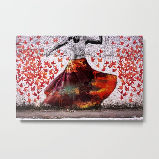 Flying Skirt Metal Print