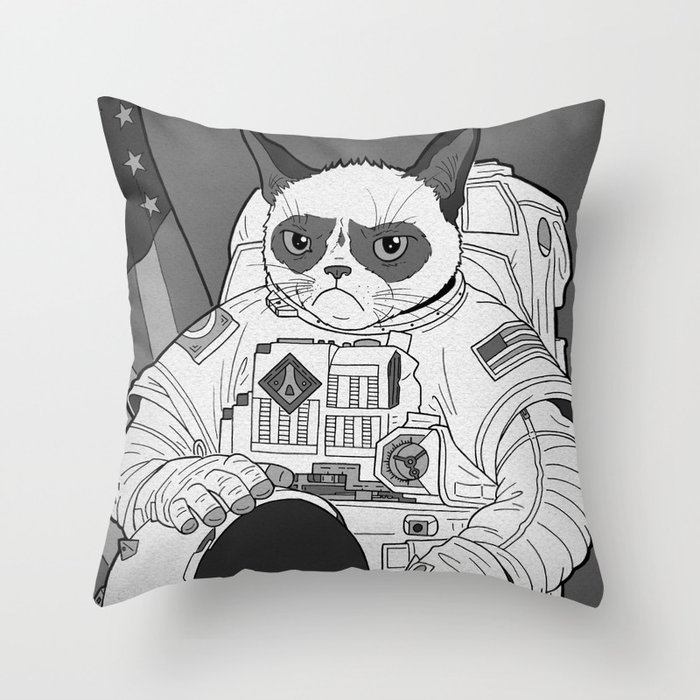 The Grumpiest Astronaut Throw Pillow