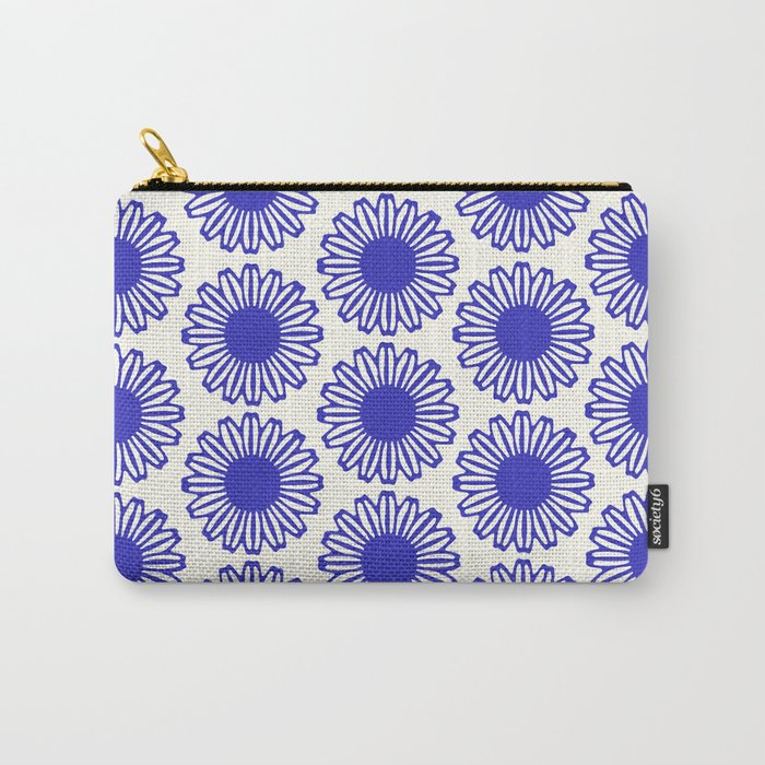 vintage flowers blue  Carry-All Pouch