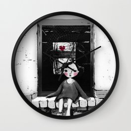 Niña en la ventana Wall Clock | Joven, Drawing, Black and White, Infantil, Acrylic, Dulce, Coloredpencil, Illustration, Blancoynegro, Dibujo 