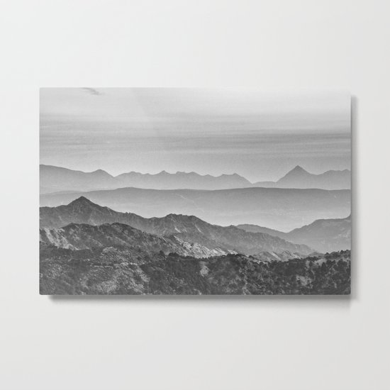 "Mountain dreams". At sunset. BW Metal Print