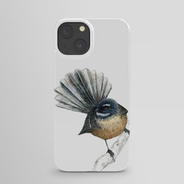 Mr Pīwakawaka, New Zealand native bird fantail iPhone Case
