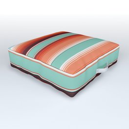 Aqua Orange Mexican stripe blanket Serape Saltillo  Outdoor Floor Cushion | Zarape, Blanket, Colored, Colorful, Mexicanstyle, Mexicanamerican, Sarape, Tlaxcala, Bohochic, Lines 