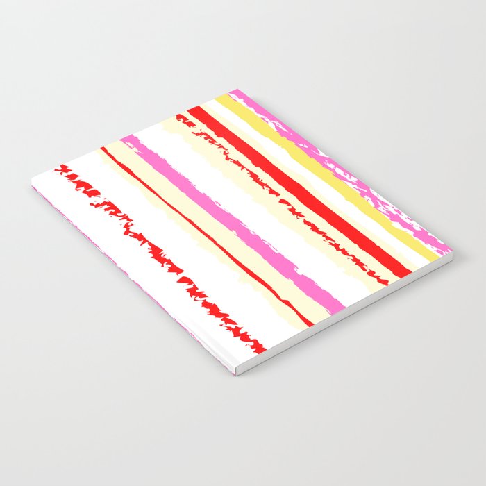Summer pink yellow red stripes  Notebook