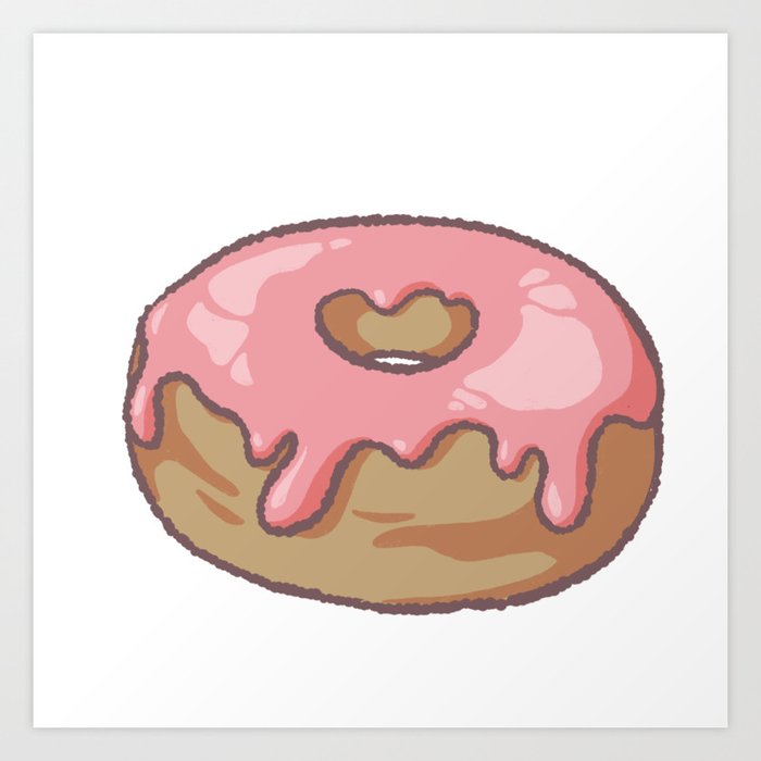 strawberry donut sticker art print by kimothy wu artworks society6
