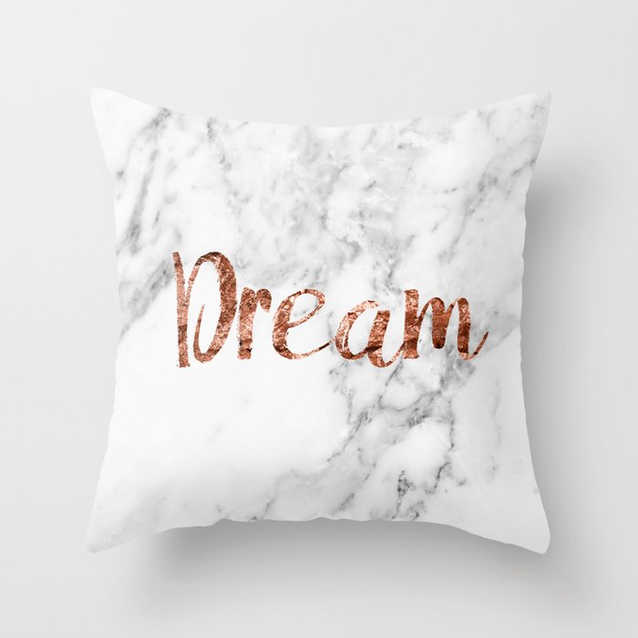 Rose Gold Marble Dream Throw Pillow By Peggieprints Society6