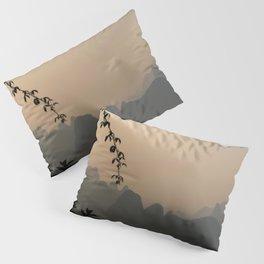 China Photography - Silhouette Of Mountains And Leaves In The Late Evening  Pillow Sham