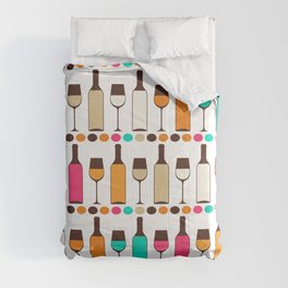 bottles of wine Retro color Comforter