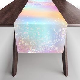 Pretty Holographic Glitter Rainbow Table Runner