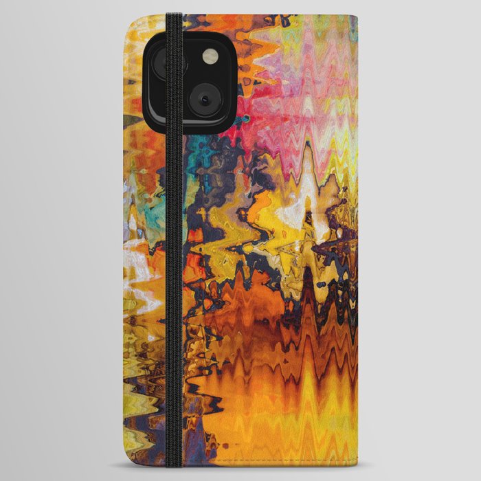 Distorted Zigzag Abstraction iPhone Wallet Case