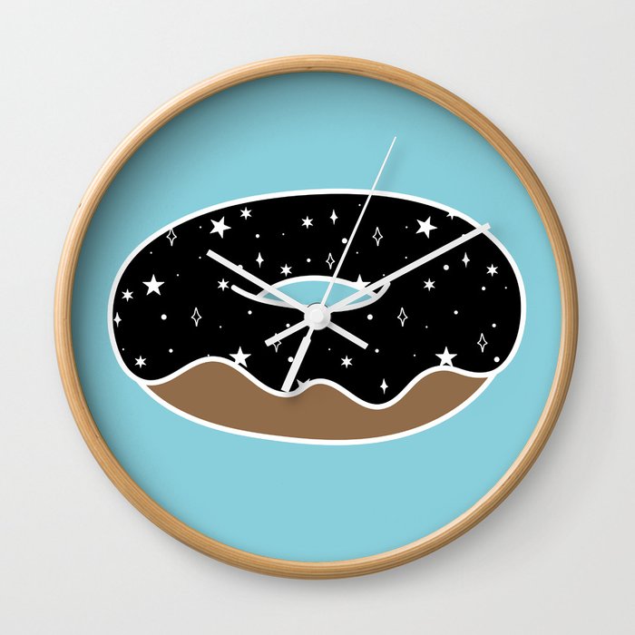Space Donut with Star Sprinkles Wall Clock